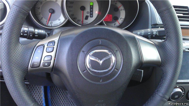 Установка обогрева руля с последующей перетяжкой на Mazda (фотоотчет)