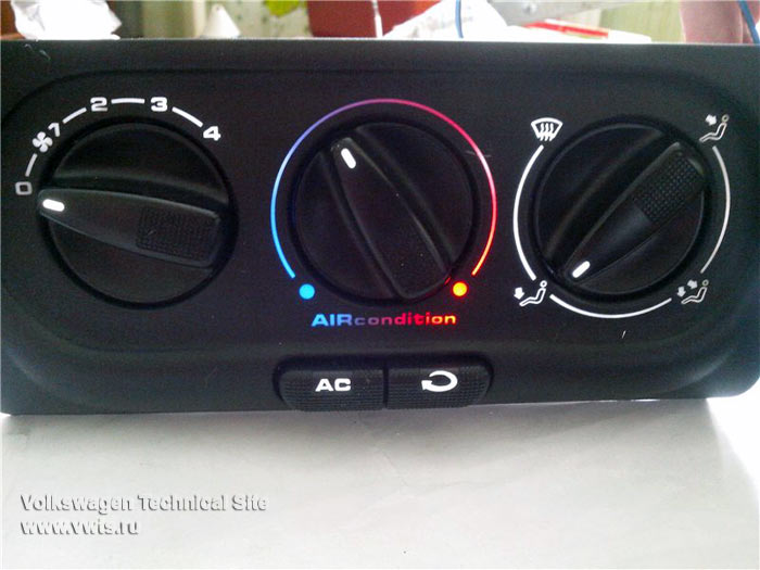 Подсветка кнопок кондиционера на VW Passat B4, в блоке управления печкой